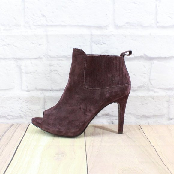 Pedro Garcia Shoes - Pedro Garcia Purple Suede Peep Toe High Heel Ankle Boots Shoes US 7 EU 37